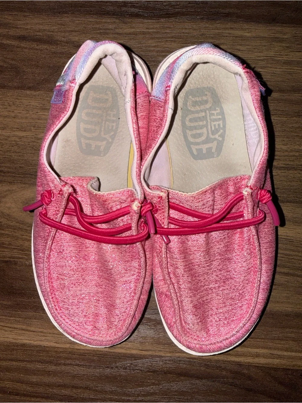 Hey Dude Girls size 11 Sparkle Pink Wendy Youth shoes